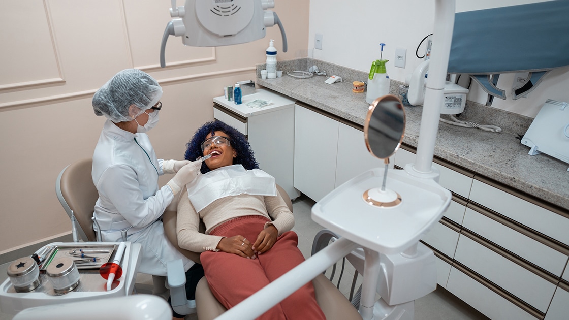 lady having a Dental Cleaning