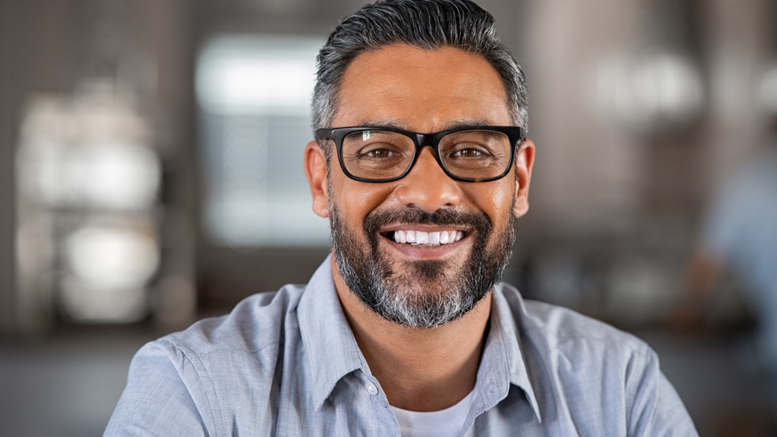 man smiling for restorative procedure